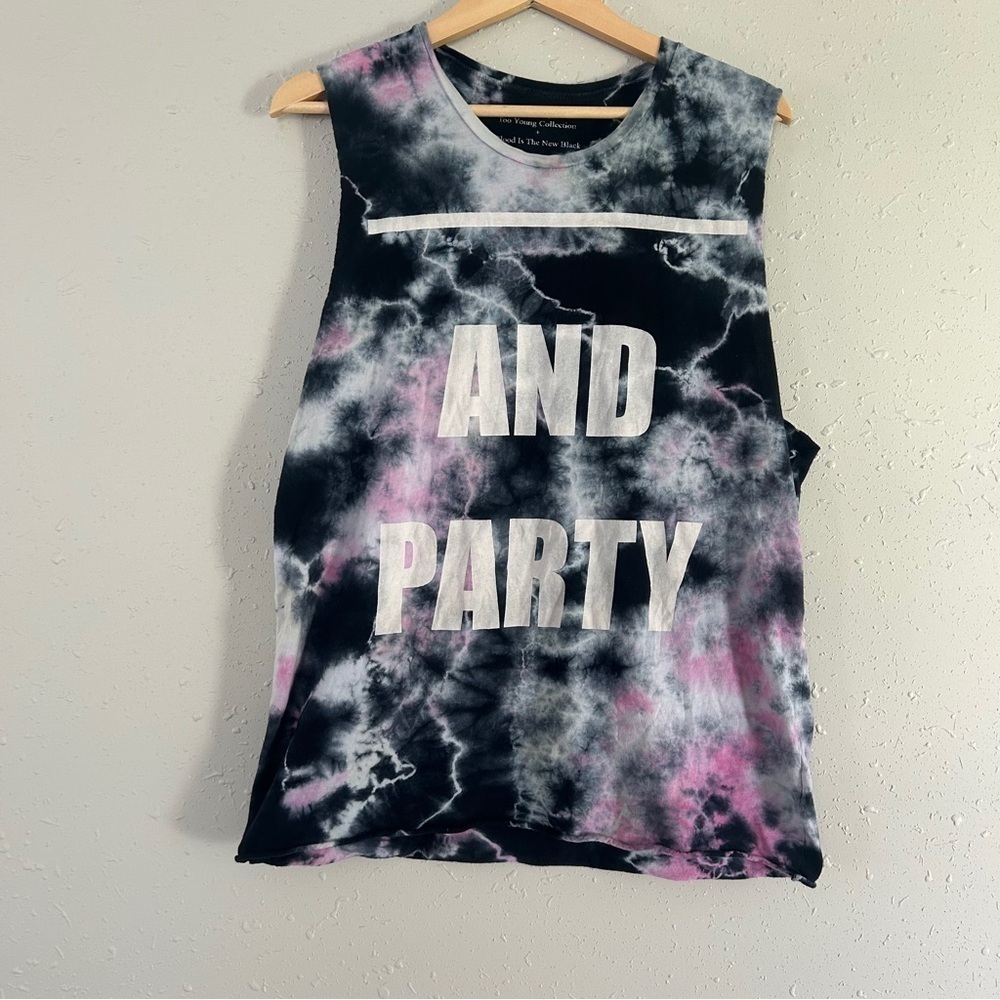 Urban Outfitters Black Pink Tie-Dye Tank Top And Party Casual College Large